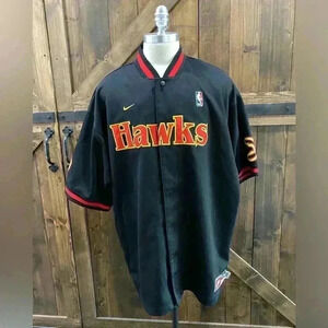 Nike Atlanta Hawks 1988 Shooting Warmup Shirt Sewn Authentic NBA Jersey Mens XXL